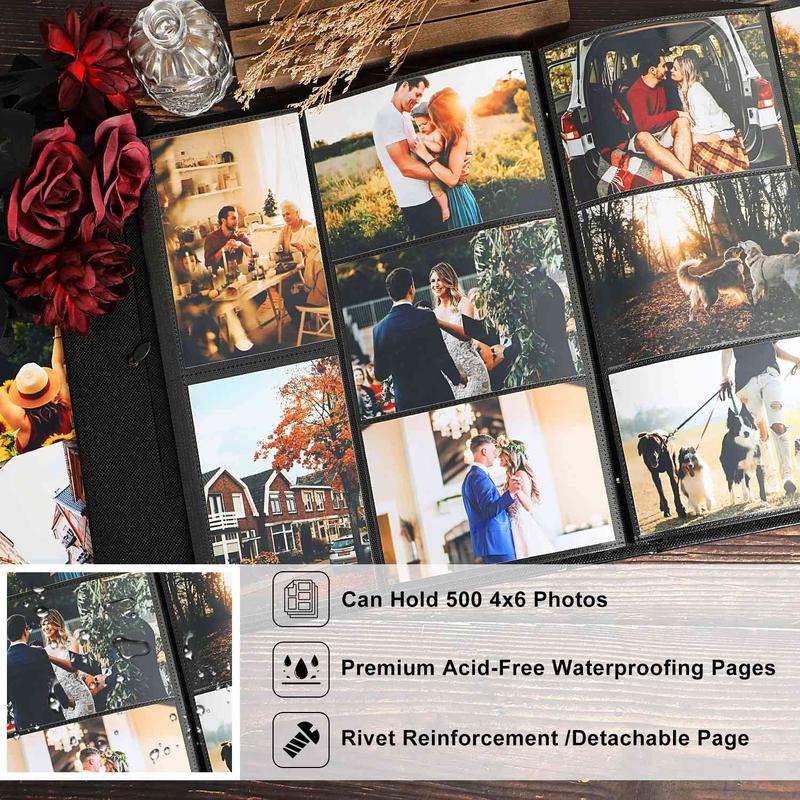 Large Capacity Family Photo Album, 1 Count PU Leather Photo Album, Photo Organizer, Home Decor Photo Organizer for Home Office