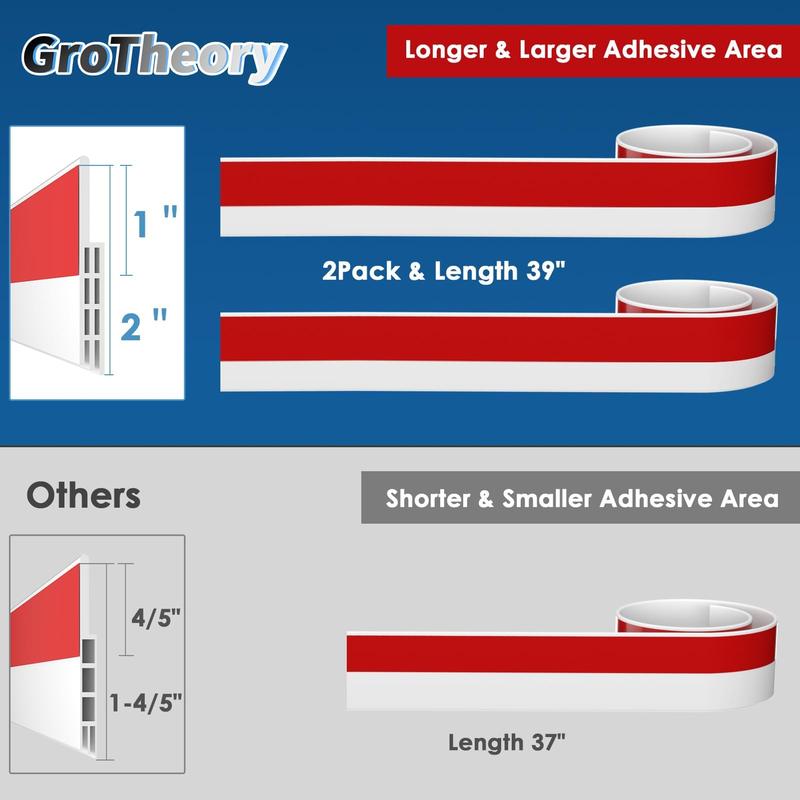 GroTheory 2 Pack Door Draft Stopper, Under Door Sweep for Exterior & Interior Doors, Weather Stripping Door Seal, Garage Window Blocker Noise Cold Air Insulation, Draft Guard White 2" W x 39" L