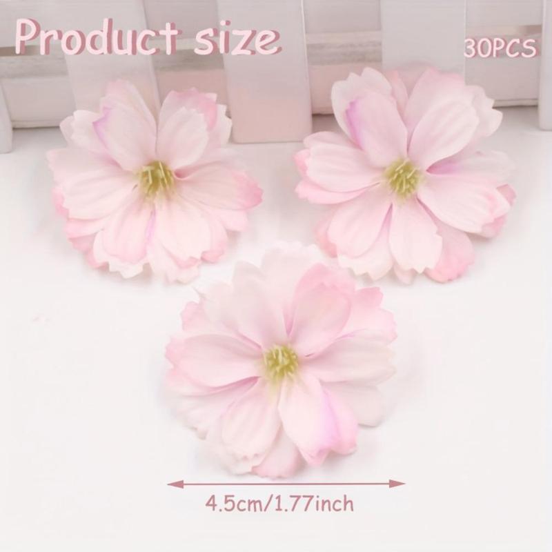 Artificial Cherry Blossom Head, 30pcs Fake Flower Head Decoration,?Spring Decor 2024, DIY Accessories for Wedding Party Gift Decoration, Unique Gift