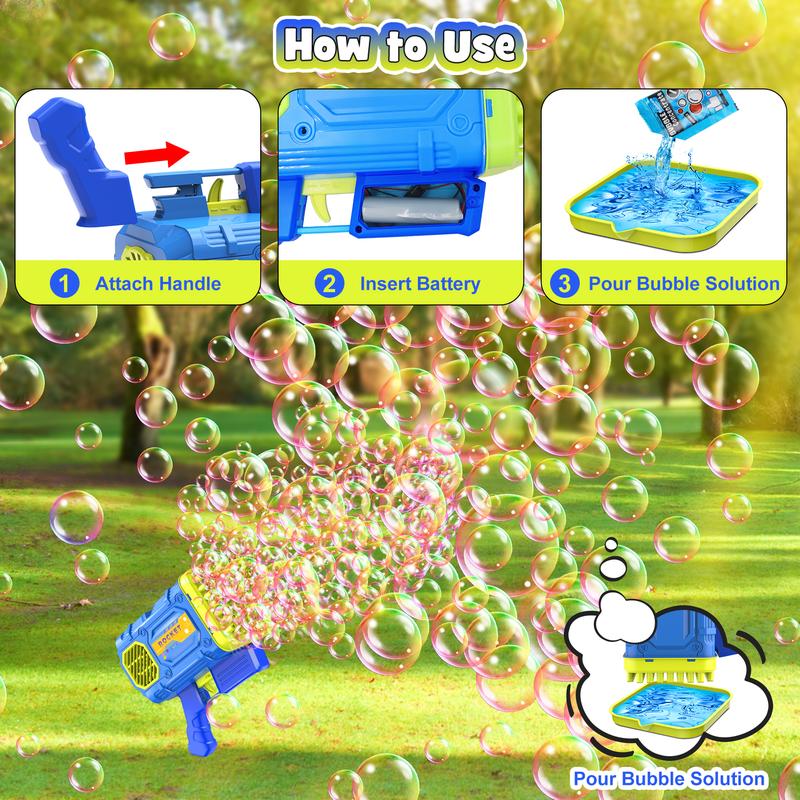 Christmas Gift for Kids 86-Hole Bubble Blaster Bubble Machine Gun Automatic Toy Gifts for Kid: Bubble Guns with LED Lights - 86 Holes Bubble Maker - Outdoor Party & Wedding Toy - Birthday Gifts