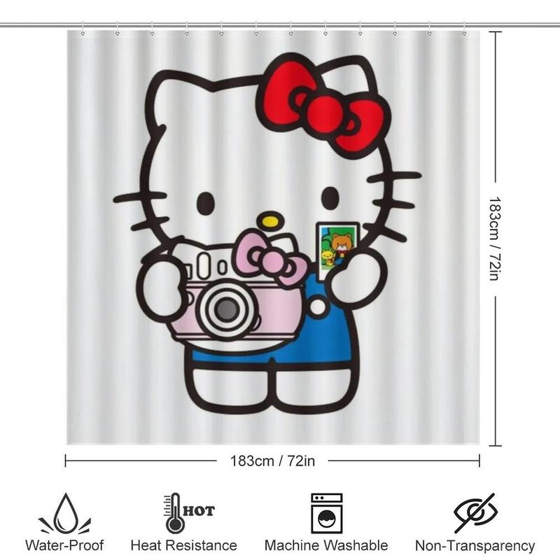 HelloKitty Shower Curtain Sets Lovely Bathroom Sets with Shower Curtain And Rugs