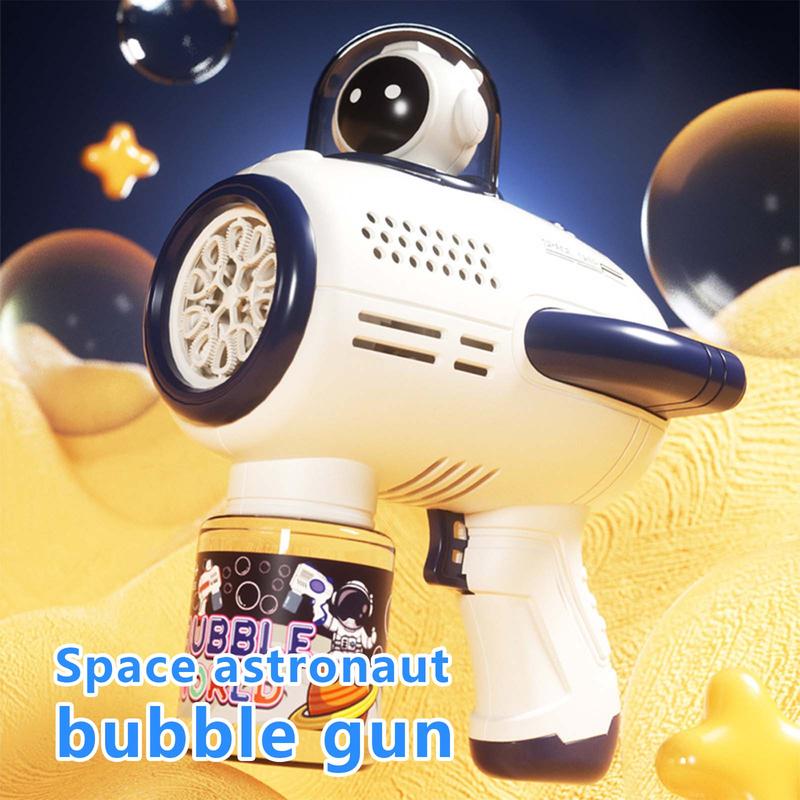 [12DAYS]Bubble gun for 1-3 years old, 5000 + bubbles per minute, 360¡ã leak proof, automatic space bubble blower with Led lights, birthday parties, outdoor gifts