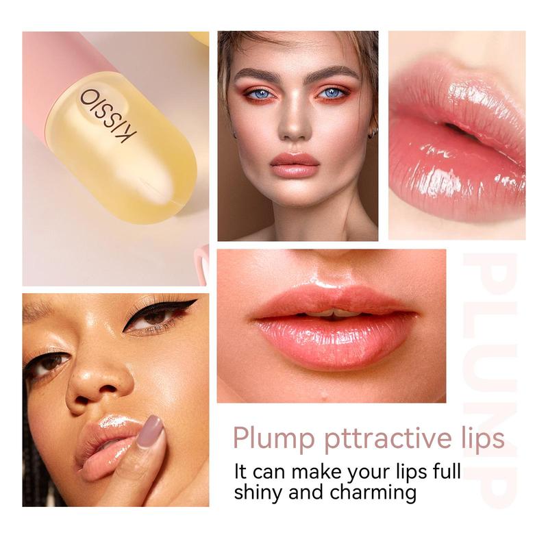 Natural Moisturizing Plumping Lip Gloss, 1 Count Juicy Lip Care Product for Women Personal Care