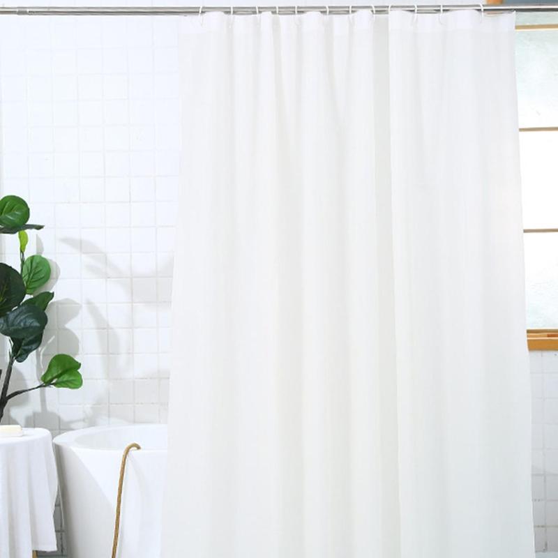 Solid Color Shower Curtain without Rod, 1 Count Waterproof Bathroom Curtain, Bathroom Accessories for Home Use, Chill Room Accessories