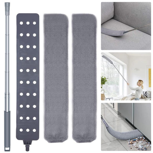 Retractable Gap Dust Cleaner Cleaning Tools with 2 Microfiber Dusting Cloths Long Handle 60inches Washable and Retractable Duster Brush for Cleaning Under Appliances Furniture Couch Fridge Sofa Sweep