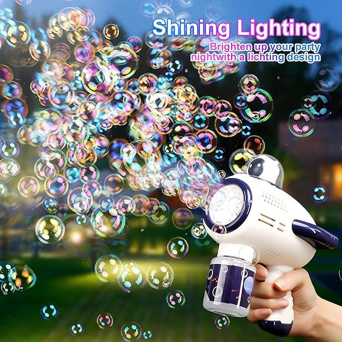 [Pradory]Automatic Bubble Machine Astronaut Styling 10000+ Bubbles with Colorful Lights Per Min 360¡ãNo Leak,Bubble Blaster Party Favors, Summer Toy, Outdoors, Birthday Gift