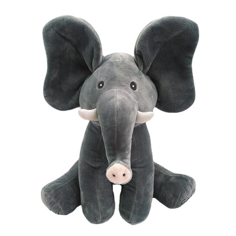 New peekaboo elephant cover their eyes Baby elephants will sing and play music accompanied by soothing elephant plush toys