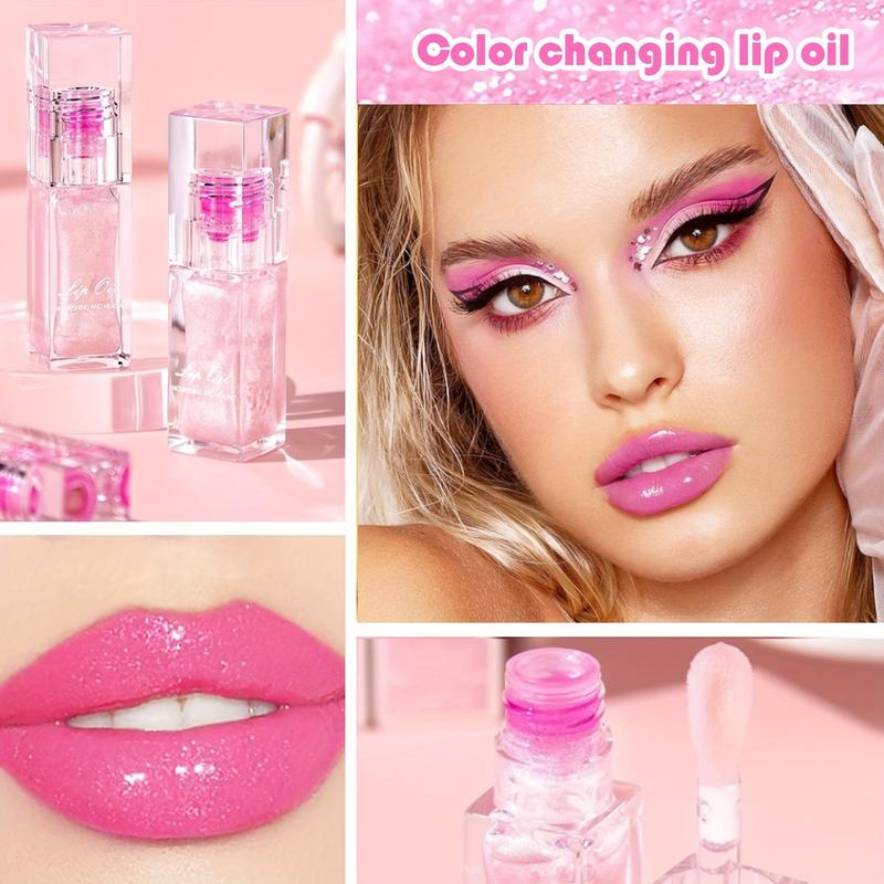 Color Changing Lip Oil by SpaLoo Cosmetics Moisturizing Easy Lip Plumping Oil Doodle Lip Oil Lip Plumping Lipstick Oil Volumizing Long Lasting Replenishing Nourishing Water-resistant Smooth Hydrate Lightweight