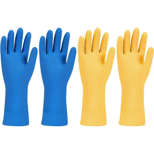 2 Pairs Rubber Cleaning Gloves, Rubber Gloves for Dishwashing, Reusable Household Kitchen Cleaning Gloves,Practical Gift