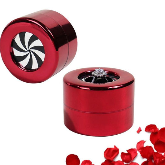 Portable Rotating Valentines Day Ring Box, 1 Piece Creative Lifting Ring Box, Jewelry Box For Wedding Anniversary Birthday Gift