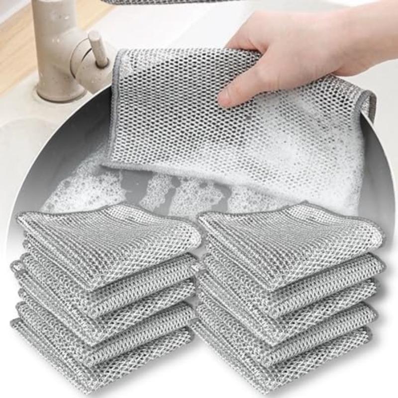 Multifunctional Dishwashing Cloth (10pcs), Reusable Scratch-resistant Dishwashing Rag, Kitchen Cleaning Supplies