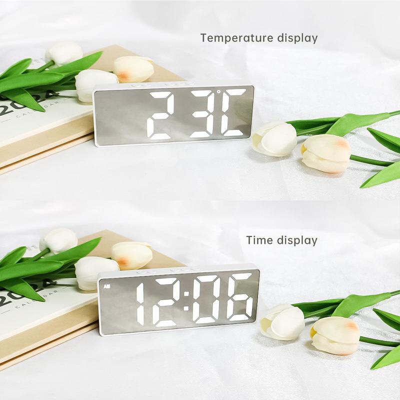 Simple LED Electronic Alarm Clock, USB & Battery Powered Digital Clock with Temperature Display (without Battery), Home Decor for Bedroom, Living Room, Office