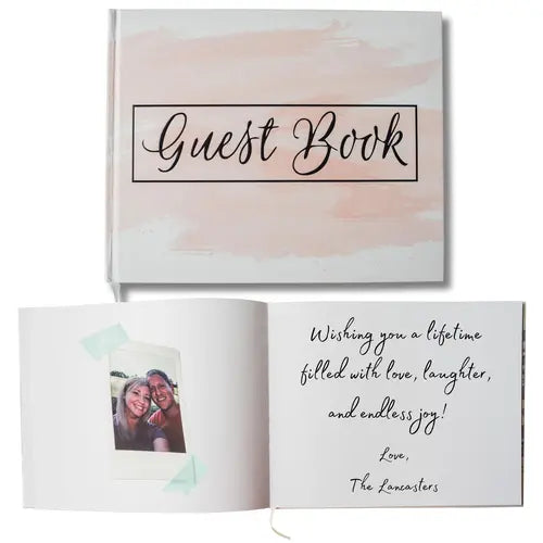 Paper 'n Such Wedding or Grad Guest Book Pink Polaroid Album Hardcover Photo Guestbook- 10" x8" - Funeral, Bridal Shower, Baby Shower, Graduation Party, Registry Sign in