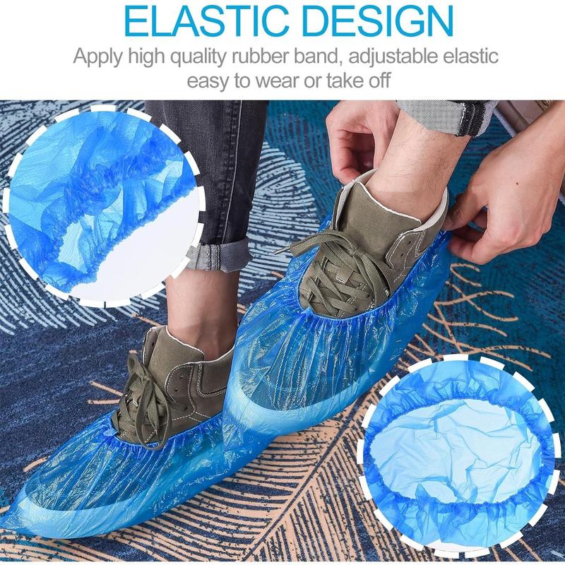 200 PCS (100 Pairs) Shoe Covers Disposable, Green Convenience, Recyclable, Boot Cover, Waterproof, Non slip, Dust proof,Durable CPE Material, Protect Your Shoes, Floor, Carpet.