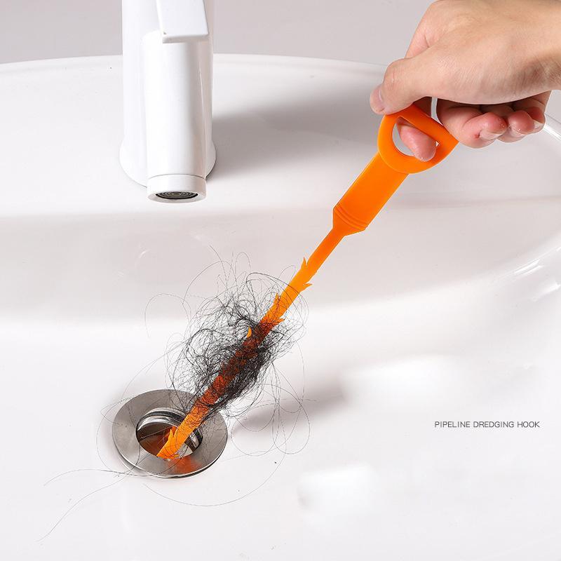 Bathroom Hair Drain Clog Remover, Plastic Sewer Hair Catcher, Pipe Dredging, Household Drain Hair Remover Tool for Sewer, Bathroom Gadgets