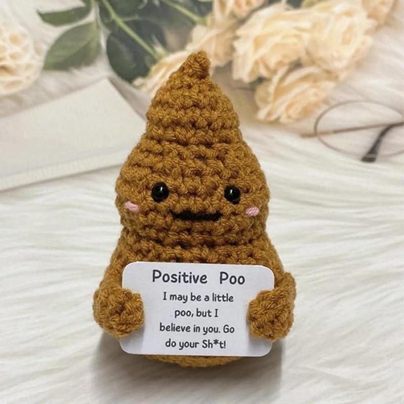 Cute Mini Poop Theme Knitted Jewelry Gift, Emotional Support Poop Desktop Ornament, Handmade Crochet Gift, Festival