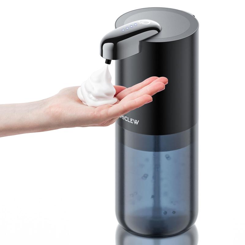 Automatic Foam Soap Dispenser 400ML, Rechargeable Liquid Hand Soap Dispenser Touchless with 4 Adjustable Levels, Motion Sensor Waterproof Wall Mount Foaming Soap Dispenser for Bathroom