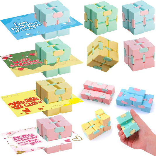 28Pcs Infinity Cube with Kids Valentines Cards for Classroom Exchange